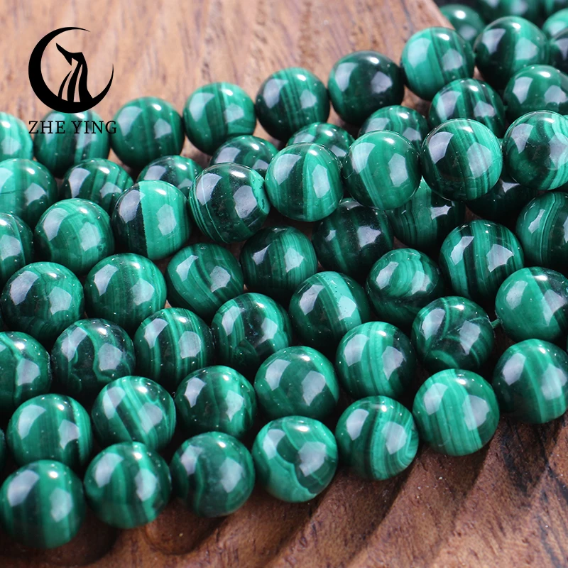 

New Natural Malachite Stone Beads 6 8 10mm Smooth Round Loose Spacer Gemstone Beads for Jewelry Making DIY Bracelet Accessories