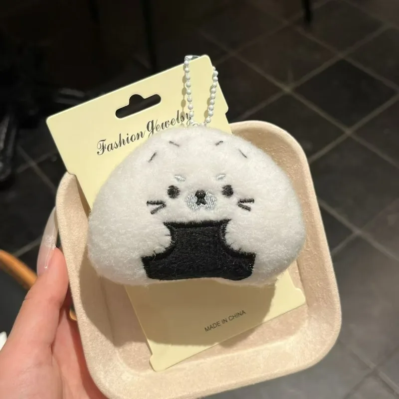 1/5Pcs Soft Stuffed Seal Rice Ball Keychains Stuffed Doll Bag Decor Healing Pendants Plush Backpack Charm Pendant Keyrings Gifts