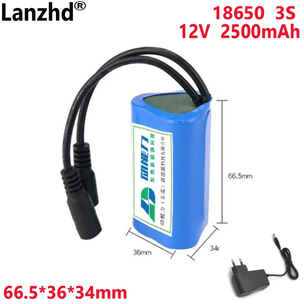 Triangle type DC 12V li battery pack 3S1P 2500mAh For head temperature gun law enforcement instrument fishing machine energy