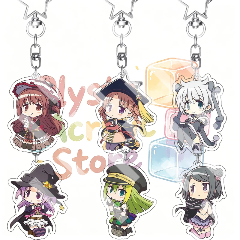 Puella Magi Madoka Magica Multi-Style Acrylic Keychain Double-sided Print Anime Girls Retro Keyring Backpack Pendant Accessory