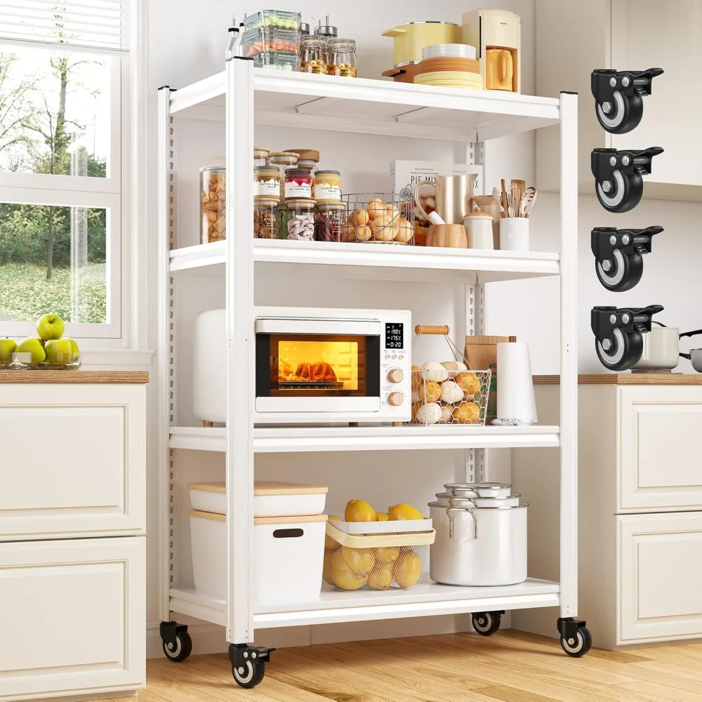 

Storage Shelves with Wheels Garage Shelving with Wheels Metal Shelving Adjustable Metal Shelf Shelves Pantry Kitchen Warehouse