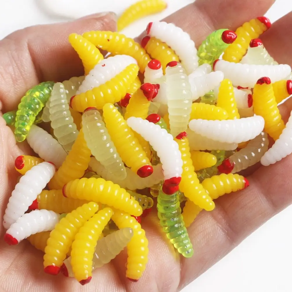 

Worm Soft Fishing Lures Silicone Artificial Baits Bread Worm Head Fast Sinking Fly Fishing Swimbait Tackle Accessories 30Pcs/bag