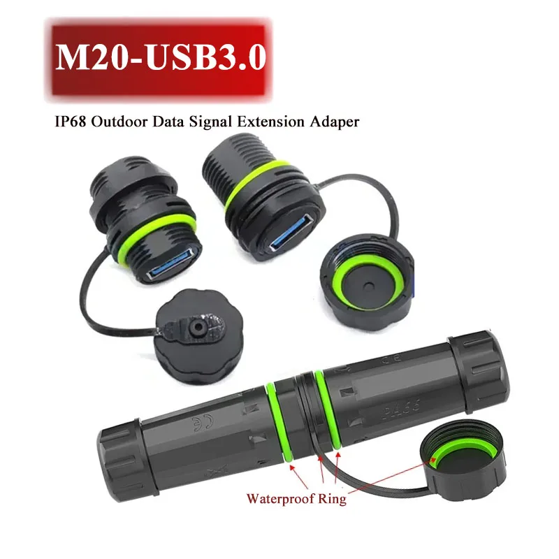 

1 шт. Водонепроницаемый USB3.0 кабель-разъем M20, панельный штекер/гнездо USB3.0 IP68 для наружного использования, удлинительный кабель для передачи данных (штекер-гнездо)