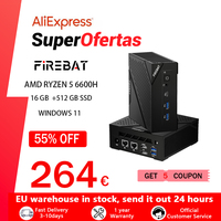 FIREBAT AM02 MINI PC AMD Ryzen 5 6600H 16GB DDR5 RAM 512GB SSD WIFI6 BT5.2 For Work Gaming Portable Desktop MINI-PC Computer