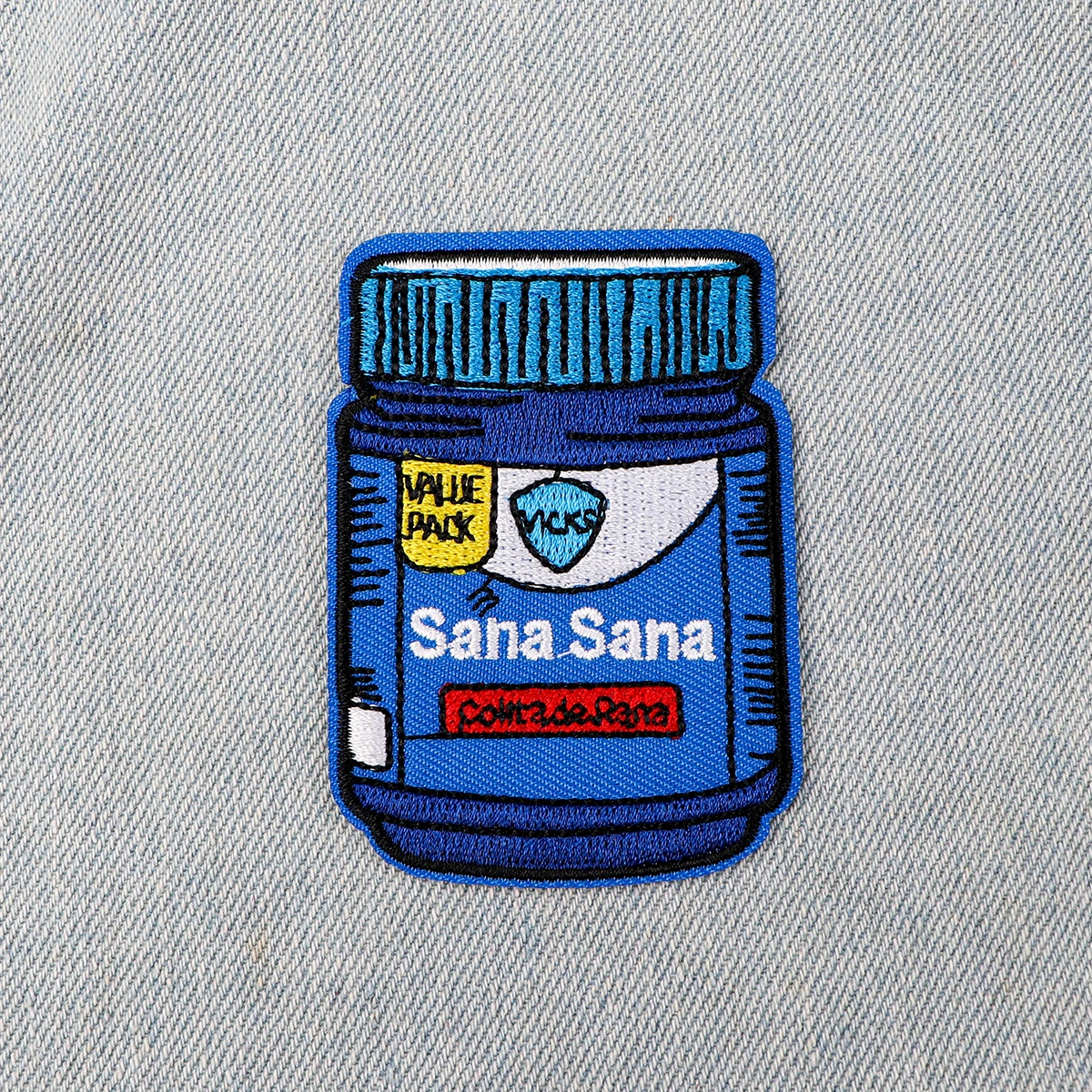 Medicine Bottle Embroidery Patch Spanish Culture Iron On Patches For Clothing Thermoadhesive Patches On Clothes DIY Sew Badges