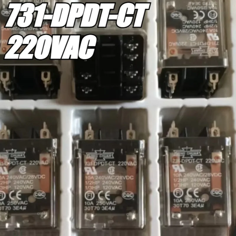 （Brand New Original）1pcs/lot 100% original genuine relay:731-DPDT-CT 220VAC 8pins Intermediate relay