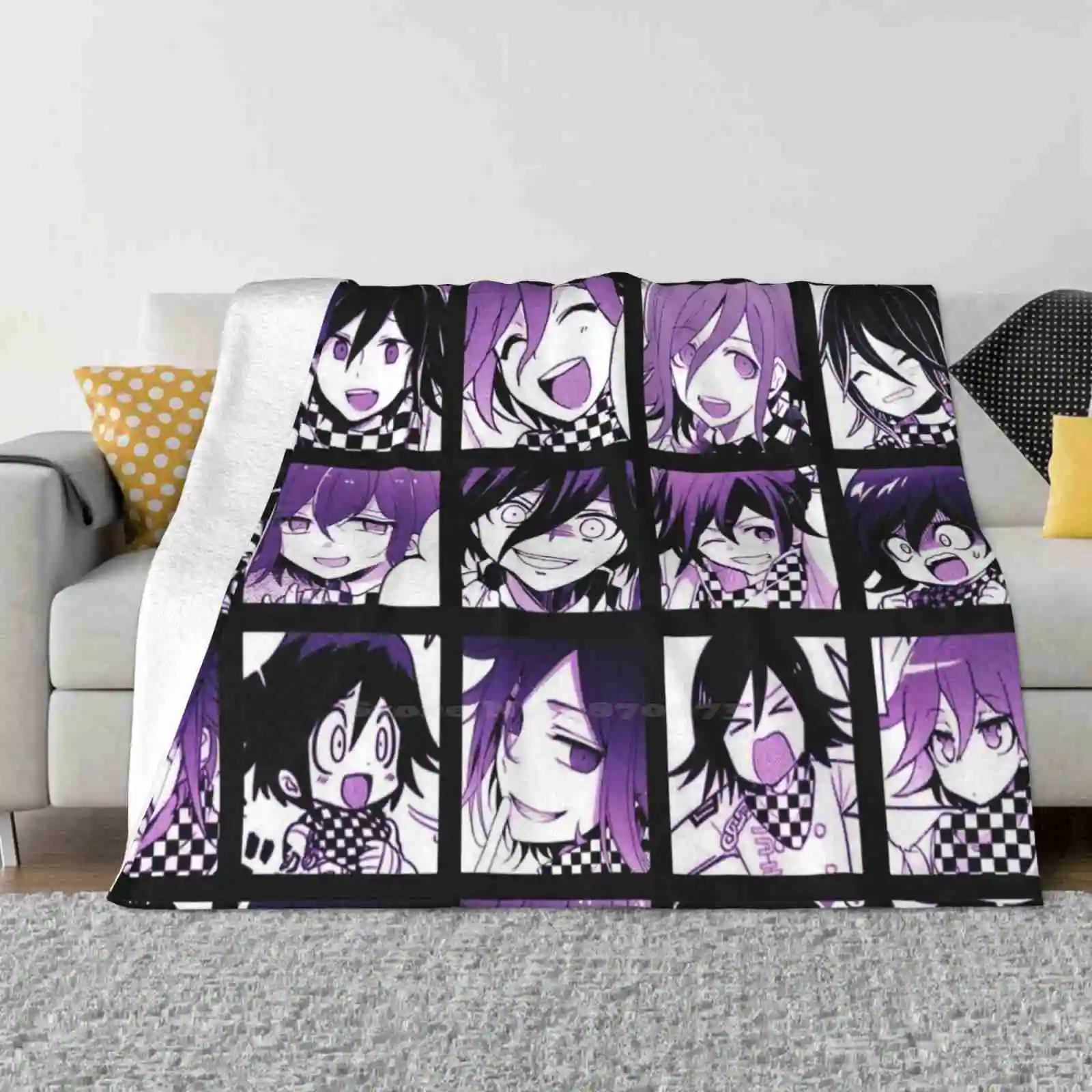 Kokichi Manga Collection Ver. 2 ( Colored ) Top Quality Comfortable Bed Sofa Soft Blanket Kokichi Ouma Oma Danganronpa V3