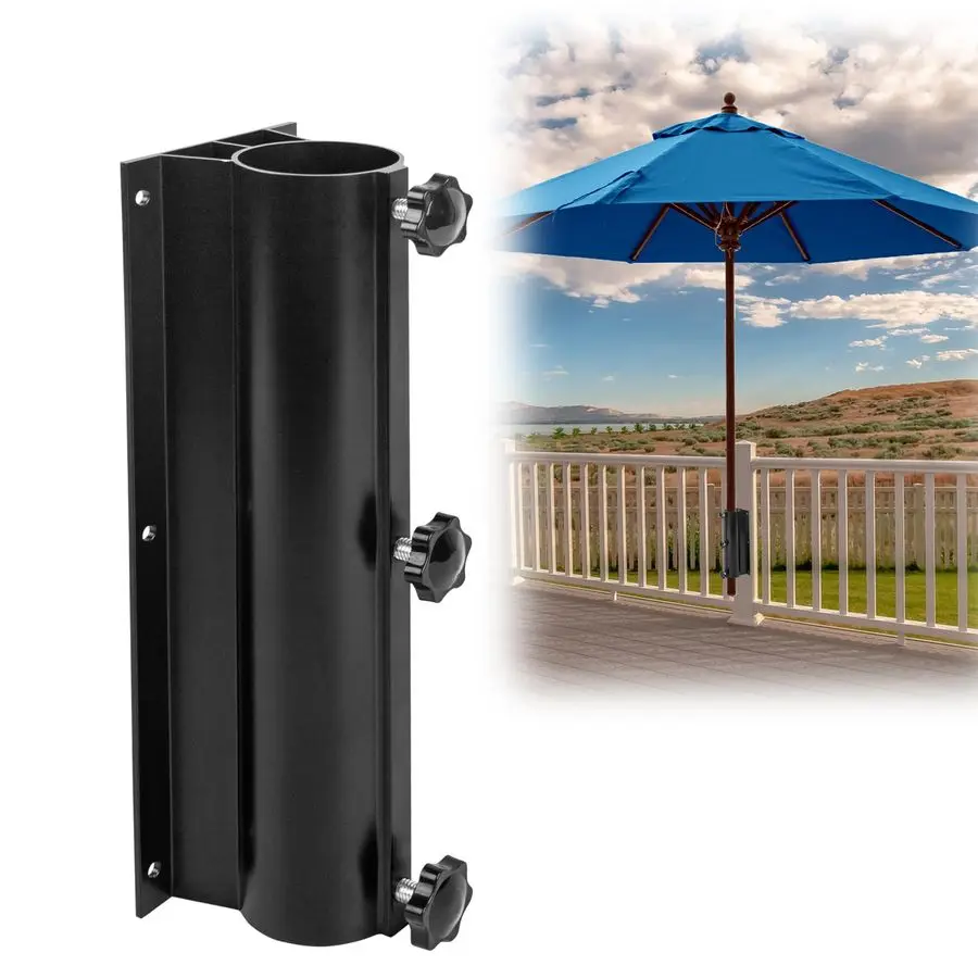

Umbrella Holder, Adjustable Outdoor Umbrella Base, Metal Umbrella Clamp Mount Bracket Outdoor for Deck Railing,Courtyard,Garden