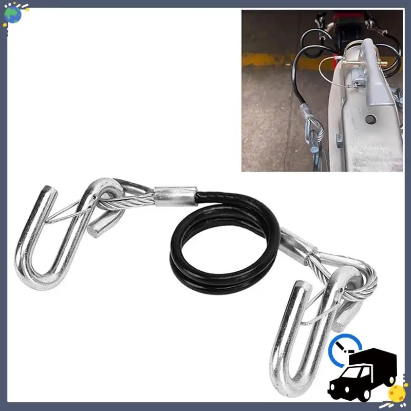 

Lasting Trailer Safety Towing Cable With Two S Hook 3500Lbs Load Bearing 70CM Maximum Extension Length Spring Towing Rope For RV