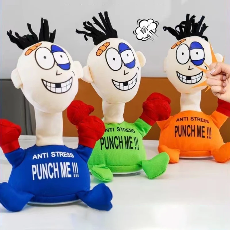 

Electric Punch Me Plush Toys Emotional Vent Plushies Decompression Soft Stuffed Doll Anti-Stress Peluche Kids Christmas Gifts