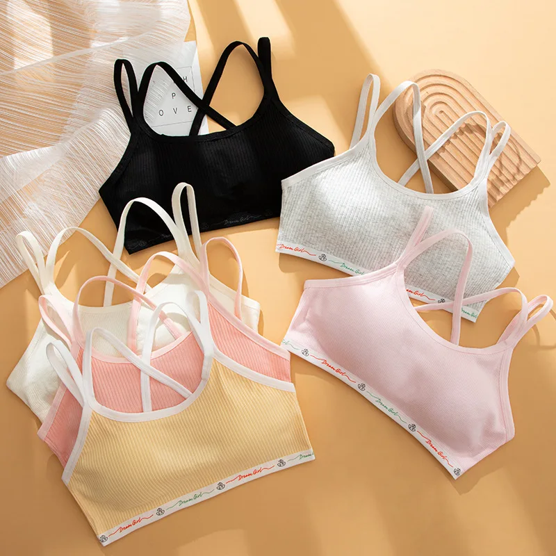 

Girls Sport Underwear Cotton Tops Children Training Bra Teenager Undergarments 8-18years Teenage Girls Clothing Lingerie