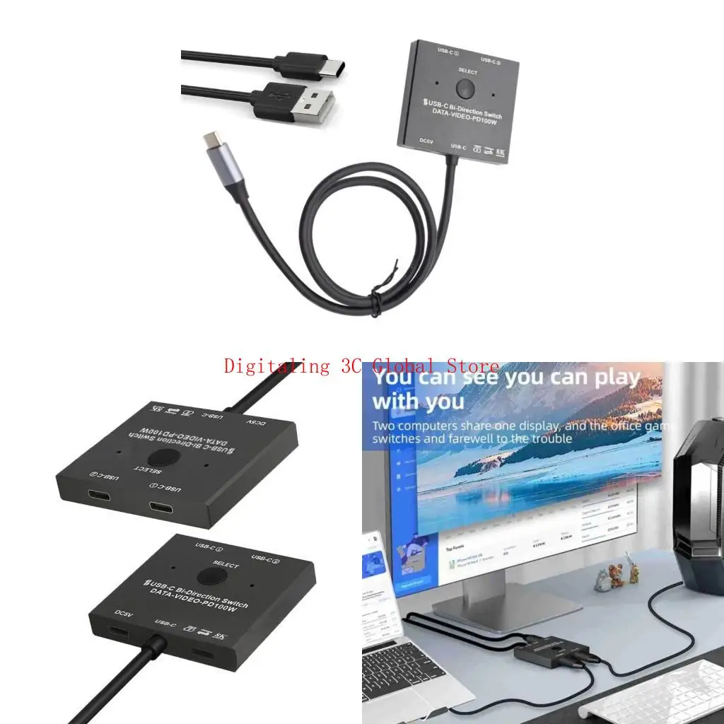 

BiDirectional USB C Switcher KVM Switches For 8K60Hz Video And Fast Charging