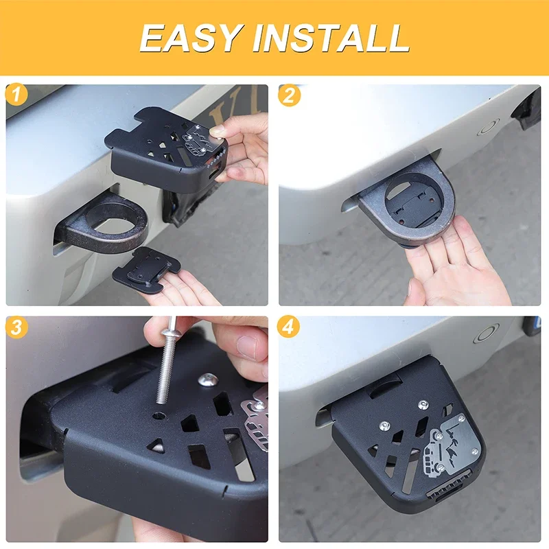 

1Pcs Carbon Steel Black For Land Rover Defender 90 110 130 2020+ Car Rear Trailer Ring Pedal Car Exterior Decoration Accessories