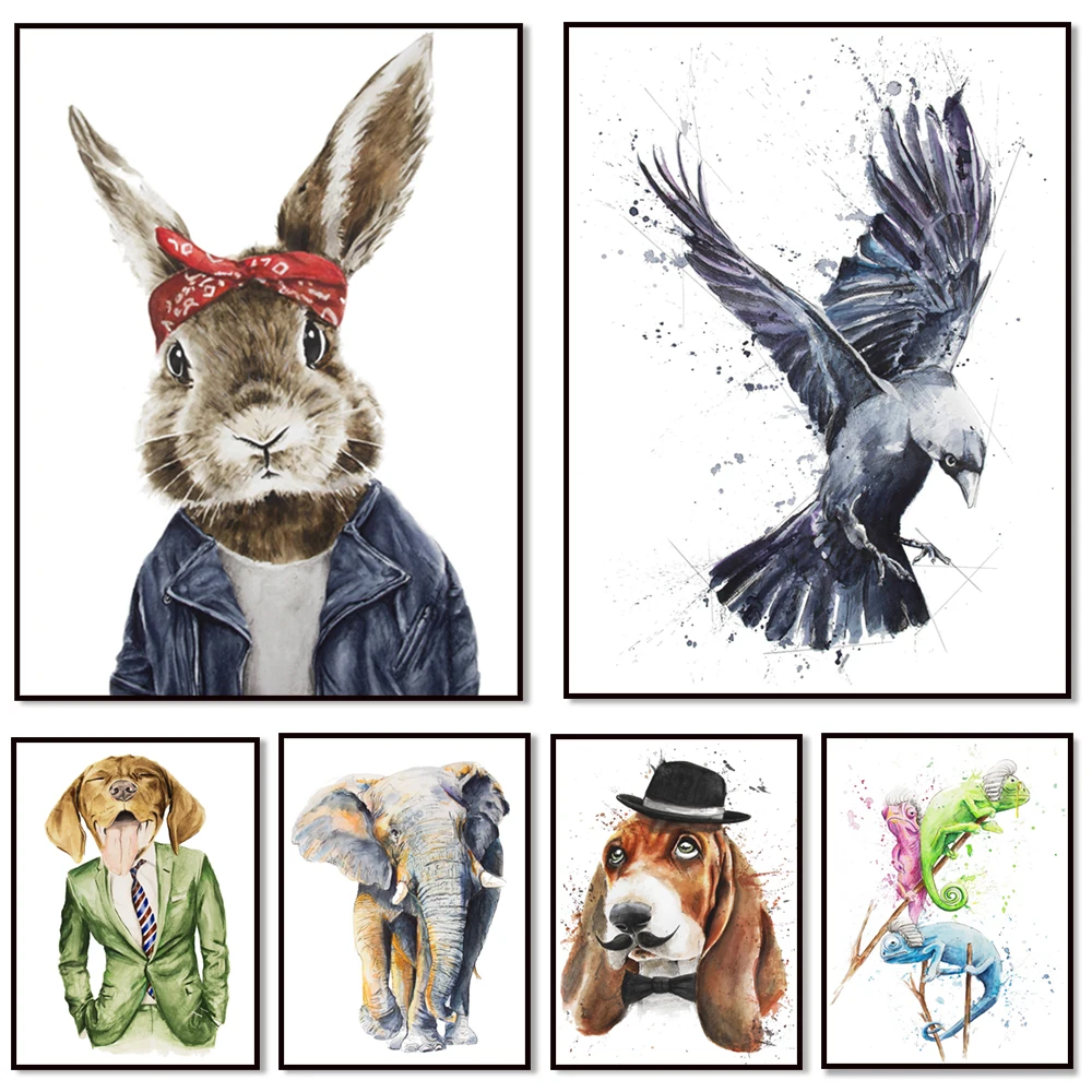 Animal watercolor art prints, watercolor prints, unique posters, ideal gifts, fine art prints, wall prints
