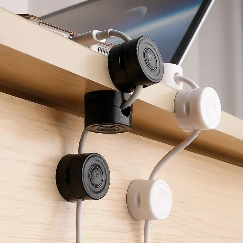 Magnetic Cable Clips Adhesive Smooth Cord Holder Desktop Cable Management Winder Keeper Cable Organizer Holder Wall Mounted Hook
