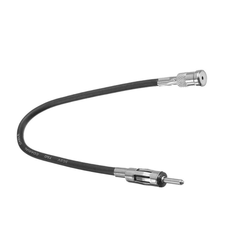 Car Aerial Antenna Adaptor Cable ISO to Din Black Rubber Connects Car Radio for Aftermarket Head Unit