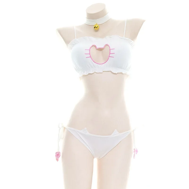 RT01 traje de gato Sexy para mujer, ropa interior de pecho abierto, traje de sirvienta de depósito muerto, disfraces de Cosplay de actuación de gato y Gf1