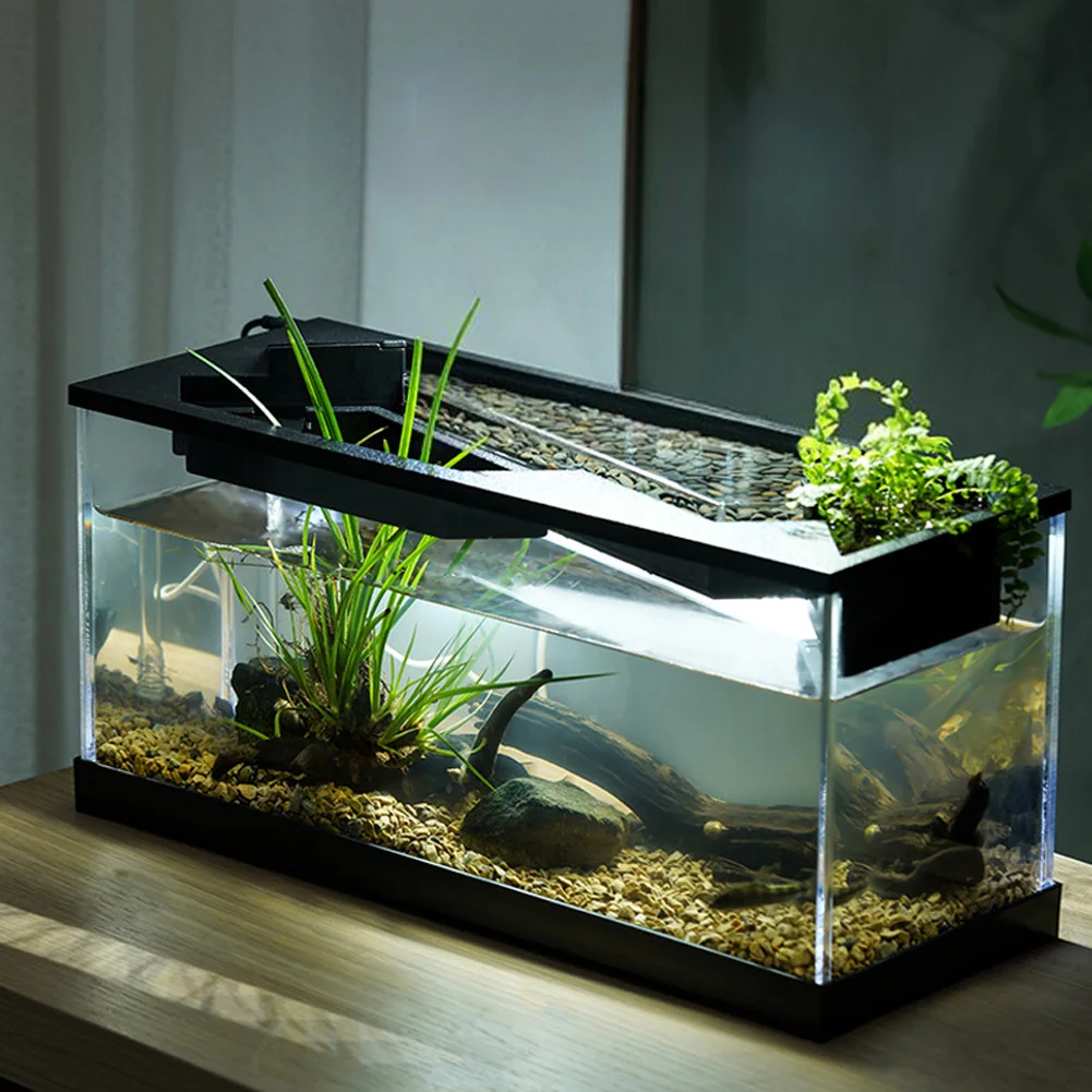 Aquarium-Set, transparentes Aquarium mit Licht, Pumpe, Abdeckung, Desktop-Betta-Aquarium, Aquarium-Starter-Sets für das Heimbüro