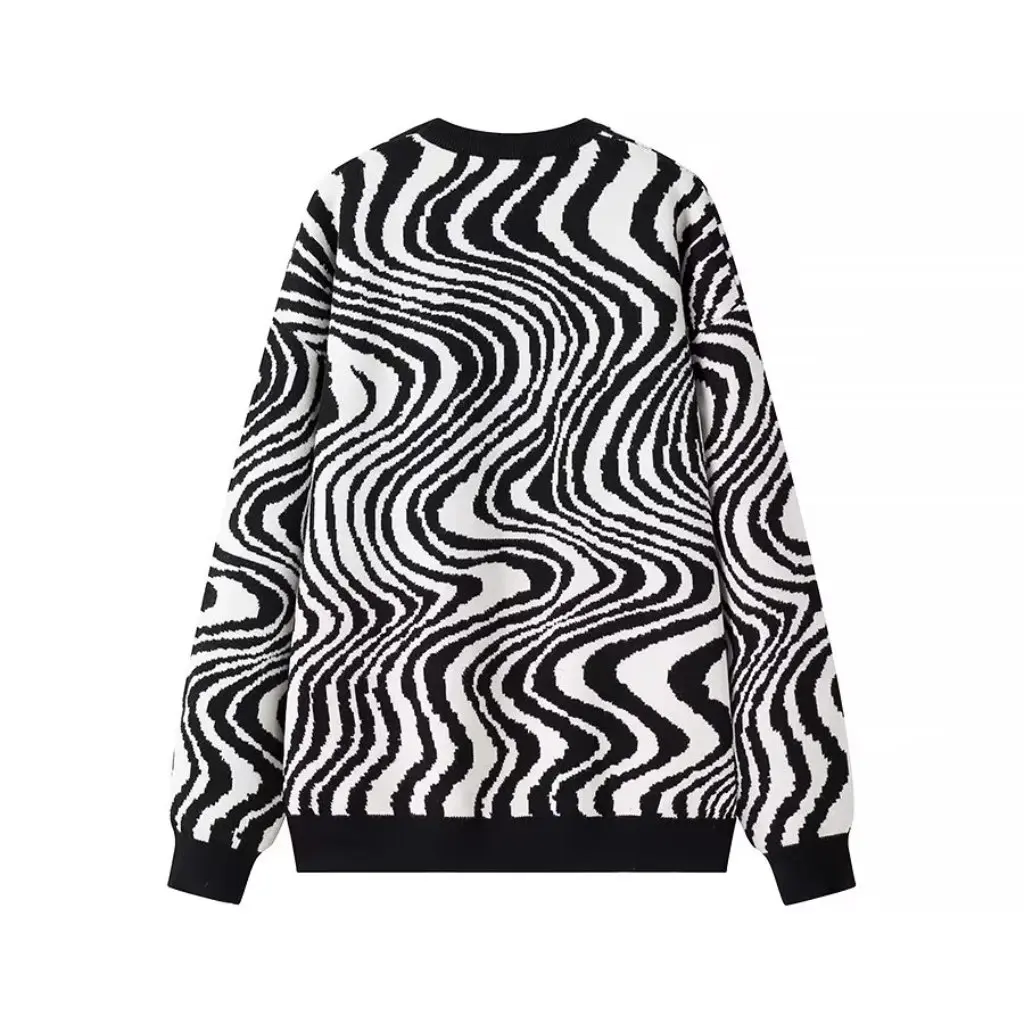 

Women's Contrast Color Printed Long-Sleeved Sweater round Neck Slim-fit for Autumn Winter New Arrival Popular Cyber
