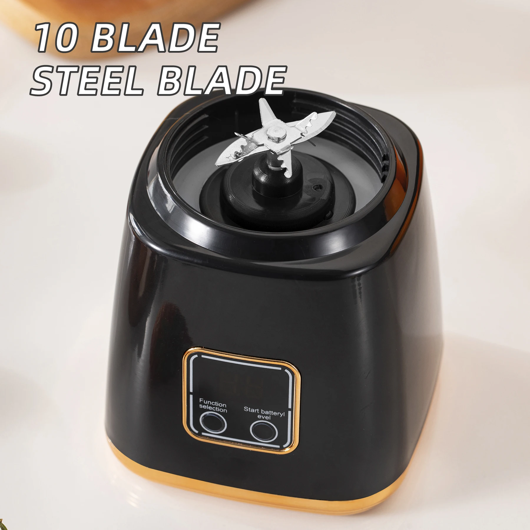 خلاط عرض LED لكسارة الثلج الصغيرة 7.4 فولت، عصارة فواكه منزلية محمولة بشحن USB، يستخدم لصنع العصائر والميلك شيك