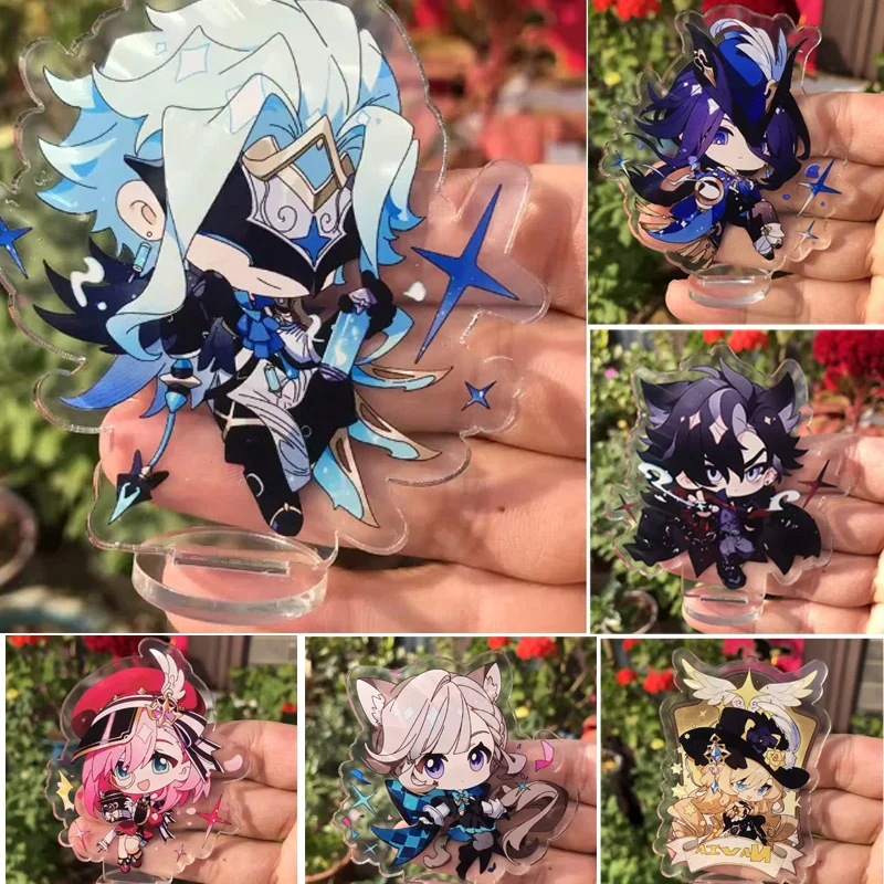Game Yuanshen Impact Wriothesley Navia Clorinde Lyney Sigewinne Freminet Figure Stand Plate Anime Game Cosplay Accessories
