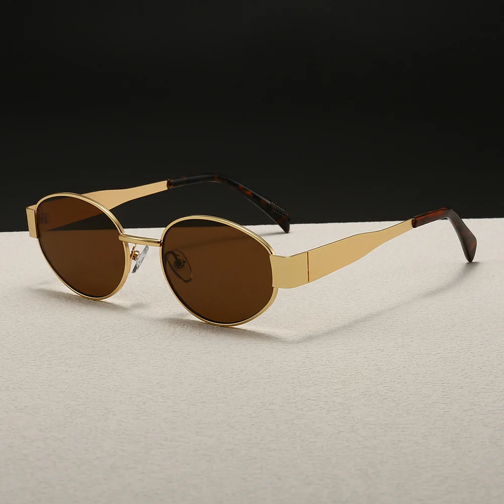 Trendy Round Frame Metal Sunglasses for Women Fashionable and Versatile Sun Glasses view 3