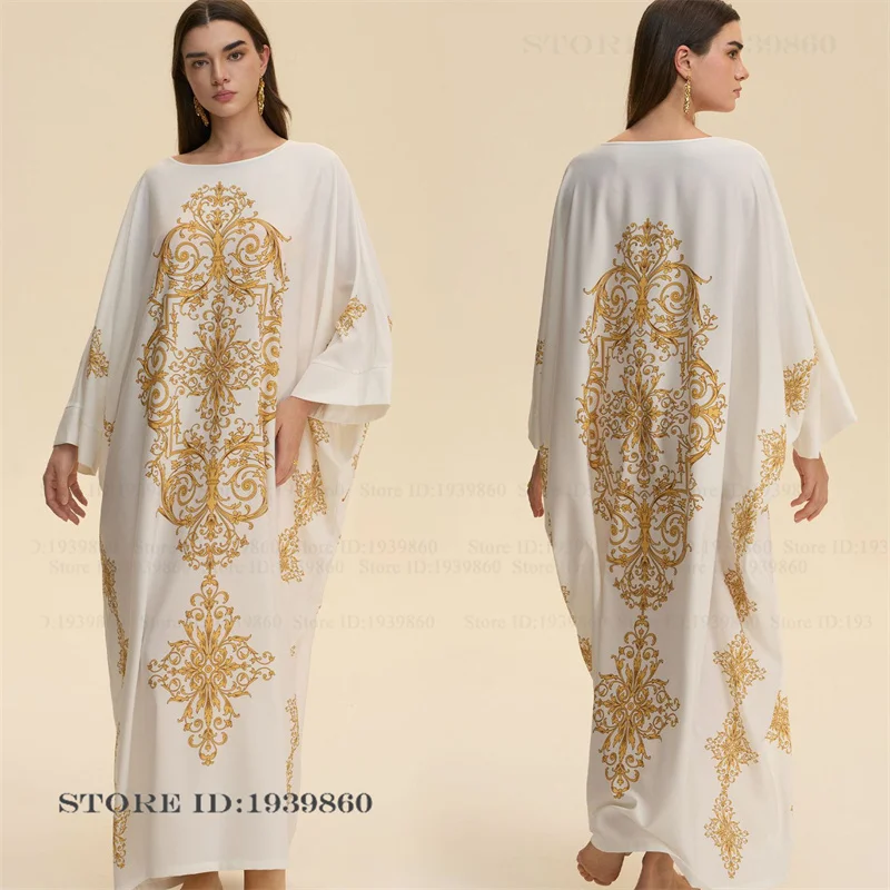 

Plus Size Women's Long Nightgown Sleepwear Ethnic Style Print Floral Robe Kimono Bathrobe Gown Loose Silk Satin Homewear Nighty