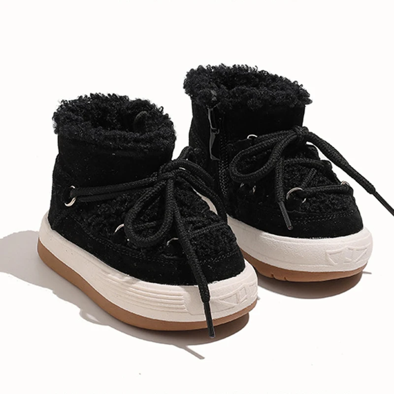 Chaussures d'hiver en coton pour bébé, bottes de neige coordonnantes à l'offre elles souples, chaussures de marche chaudes en peluche, mode décontractée pour enfants