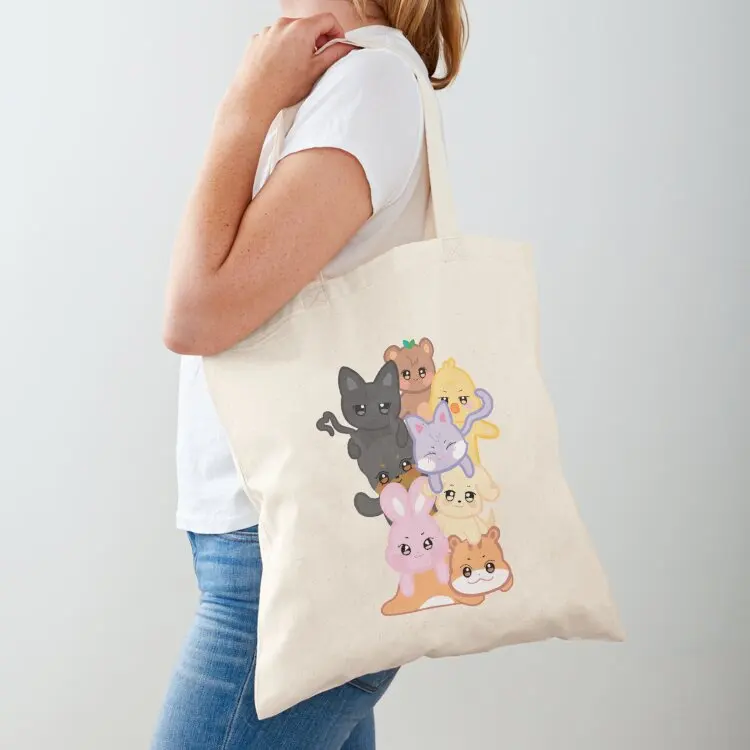 

Cute ateez aniteez Tote Bag free delivery bags Canvas shoulder bag custom fabric bag Women's shopper