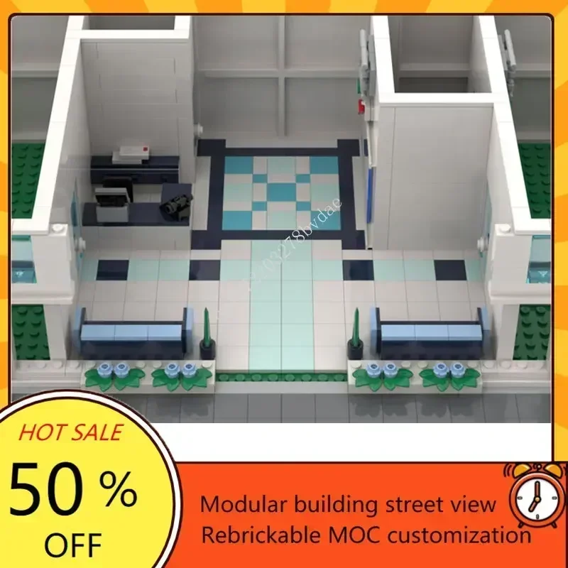 Classic & Modern Hospital Facades Modular MOC Creative Model Building Blocks Architecture DIY Education Assembly Model Toys Gift