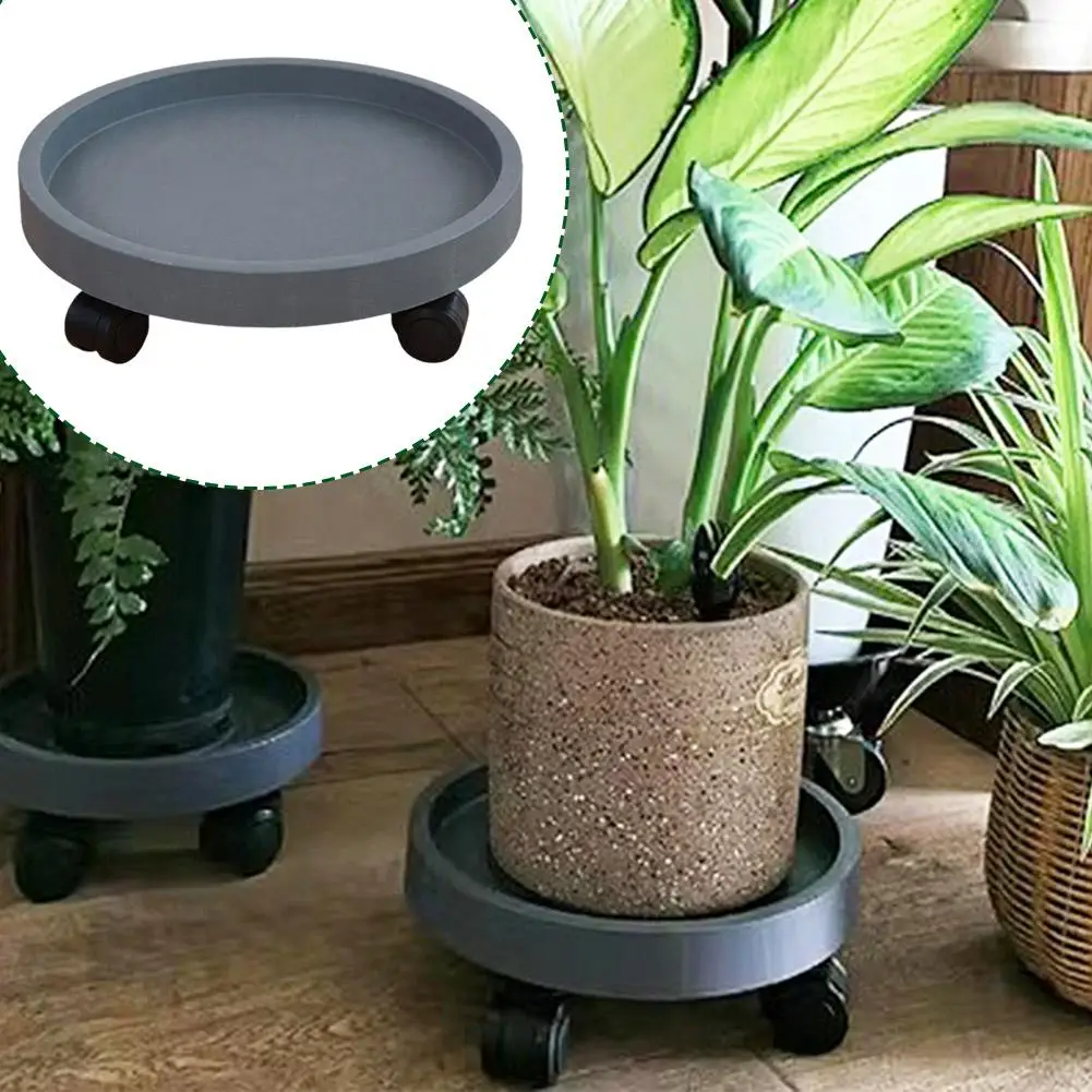 

2024 New Plastic Universal Wheel Flowerpot Chassis Garden Wheels Plant Garden Supplies Saucer Removable H6Q7