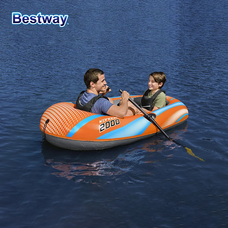 Bestway 61142 Kayak inflable resistente para 1-3 personas, barco de aventura de Rafting de PVC de larga duración para emocionante agua