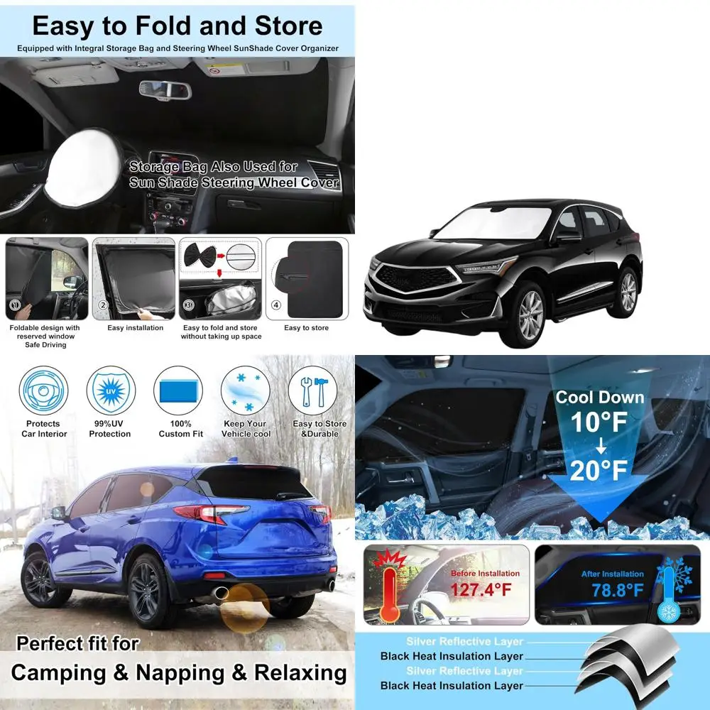 

Universal Windshield Sun Shade Set for 2019-2026 RDX Models - Side & Rear Window Covers for Privacy and Temperature Control
