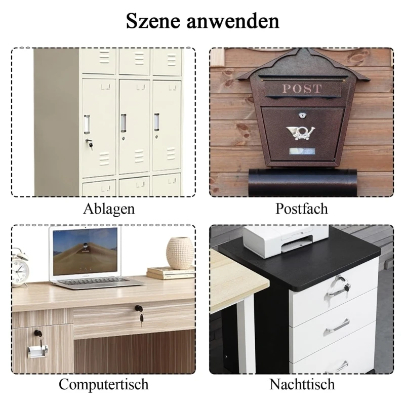 Universal Security Lock with 4 Keys Convenient Locking Solution Reliable Furniture Lock Set Suitable for Cabinets