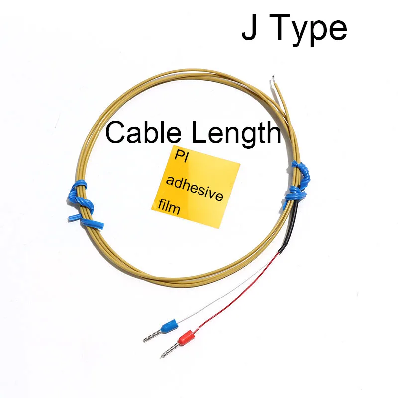 1 قطعة K-نوع J/T-نوع الحرارية يتعرض لحام مشترك قياس درجة الحرارة الاستشعار السريع الحساسة مع فيلم لاصق PI