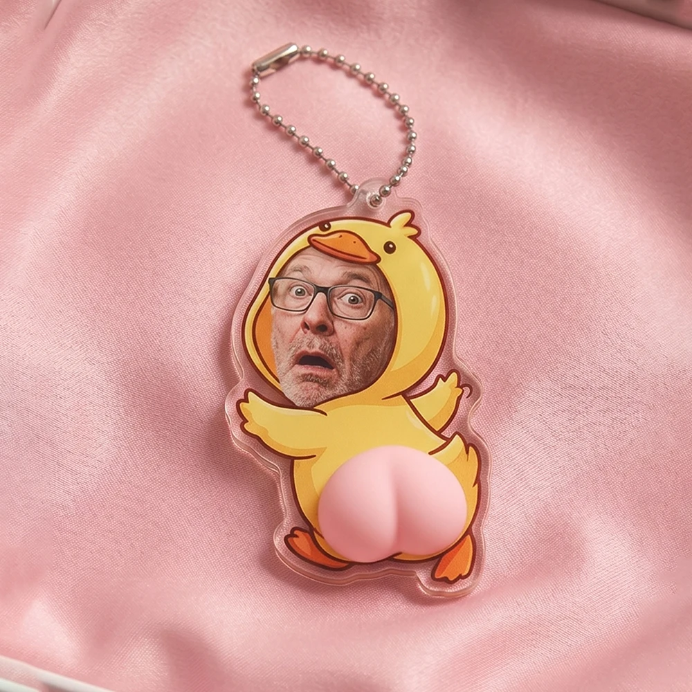 Custom Personalized Photo Acrylic Keychain,Squishy Decompression Toy,Prank Novelty Gift,Birthday,Best Friends,Car Key Ornament view 6