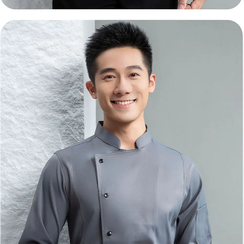 Professional Elastic Chef Jacket Waterproof Breathable Work Wear Unisex For Restaurant Kitchen Cooking Safety Uniform