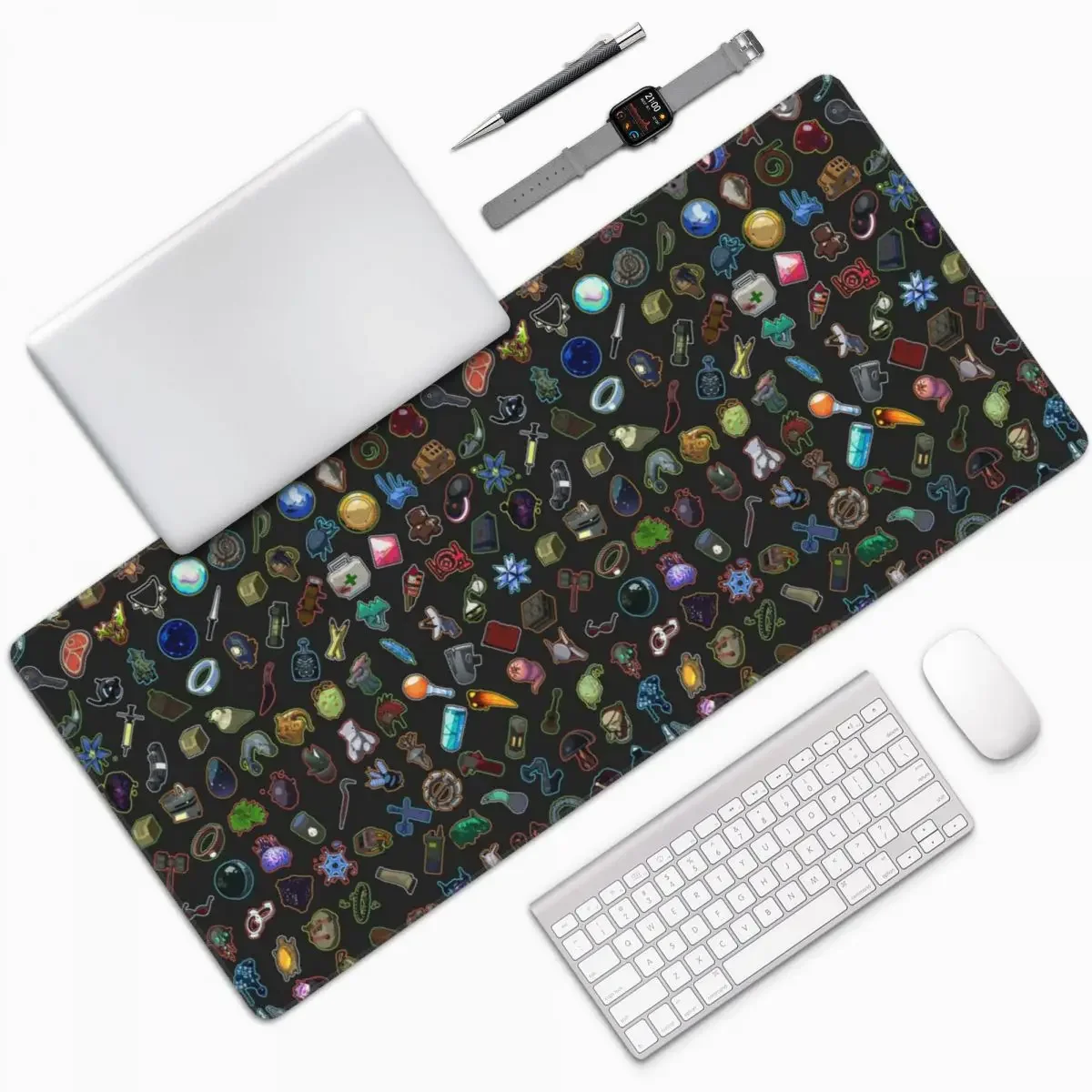 

Риск дождя, 2 предмета, большой коврик для мыши, компьютерная клавиатура, коврик для мыши, геймерский ПК, ноутбук, настольный коврик, офисные аксессуары, настольные коврики