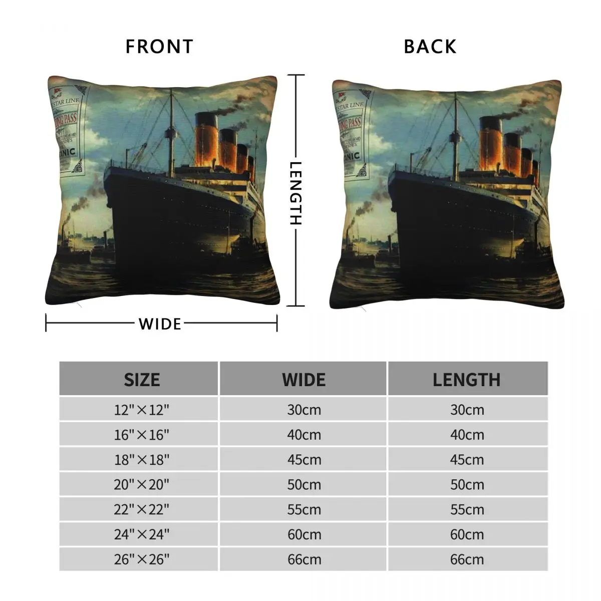 Vintage Titanic Ship Boarding Pass Pillowcase Polyester Linen Velvet Pattern Zip Decorative Throw Pillow Case Home Cushion Cover