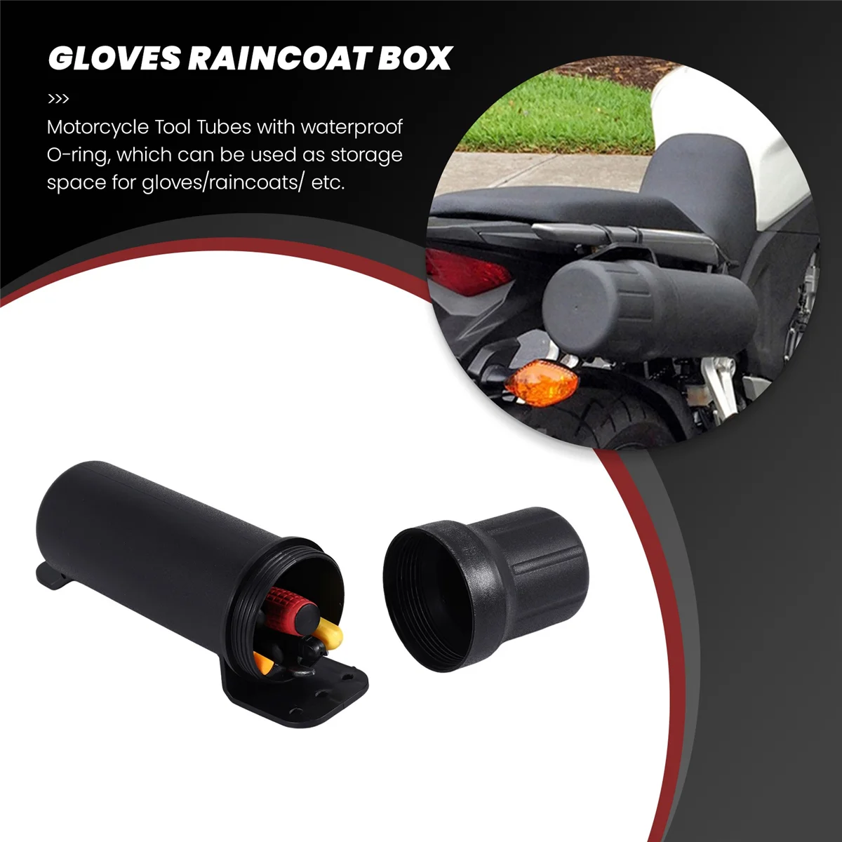 Motorcycle Accessories Waterproof Tool Tube Gloves Raincoat Storage Box Universal for