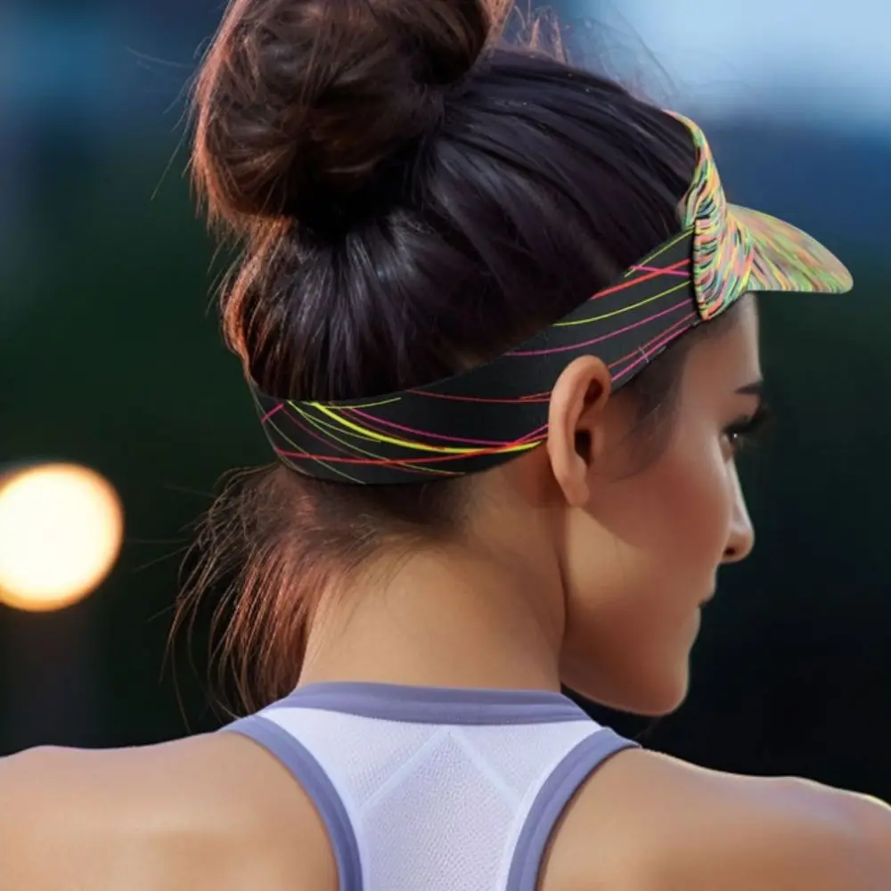 

Summer Sweat Absorbent Empty Top Hat Breathable Mixed Colors Topless Visor Cap Sun Protection Quick Drying Sports Hat Women Men