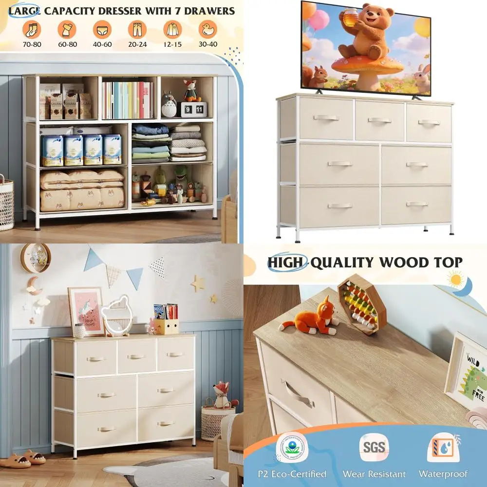 

Подставка для телевизора и развлекательный центр с металлическим каркасом и деревянной столешницей для телевизоров с диагональю до 45 дюймов, подходит для гостиной и спальни, кремовый цвет