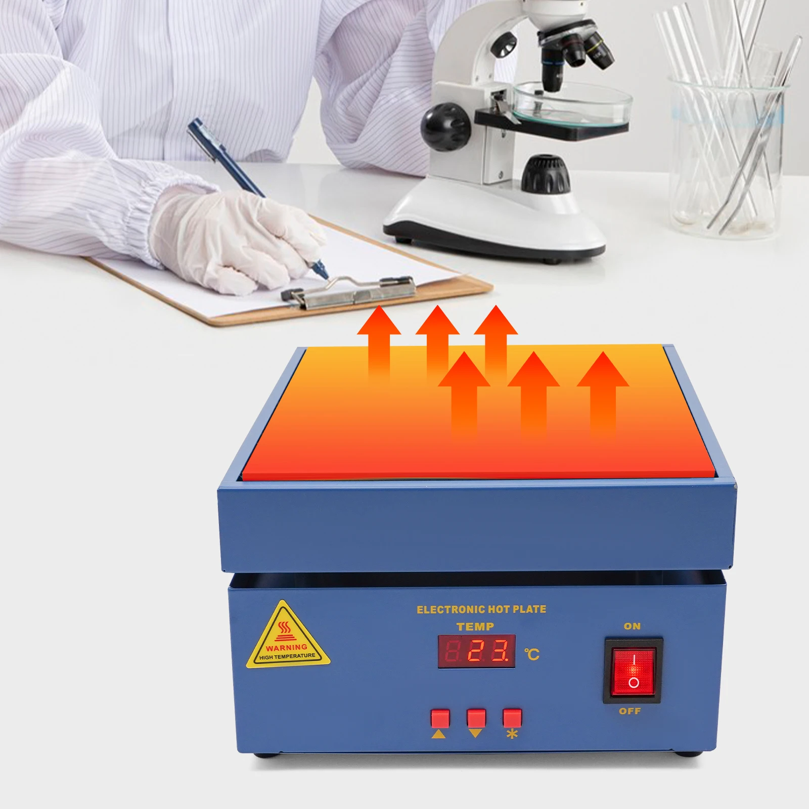 Blue Electronic Hot Plate High-class Aluminum Alloy & Stainless Steel, Spray Painting Process For Laboratories & Workshops