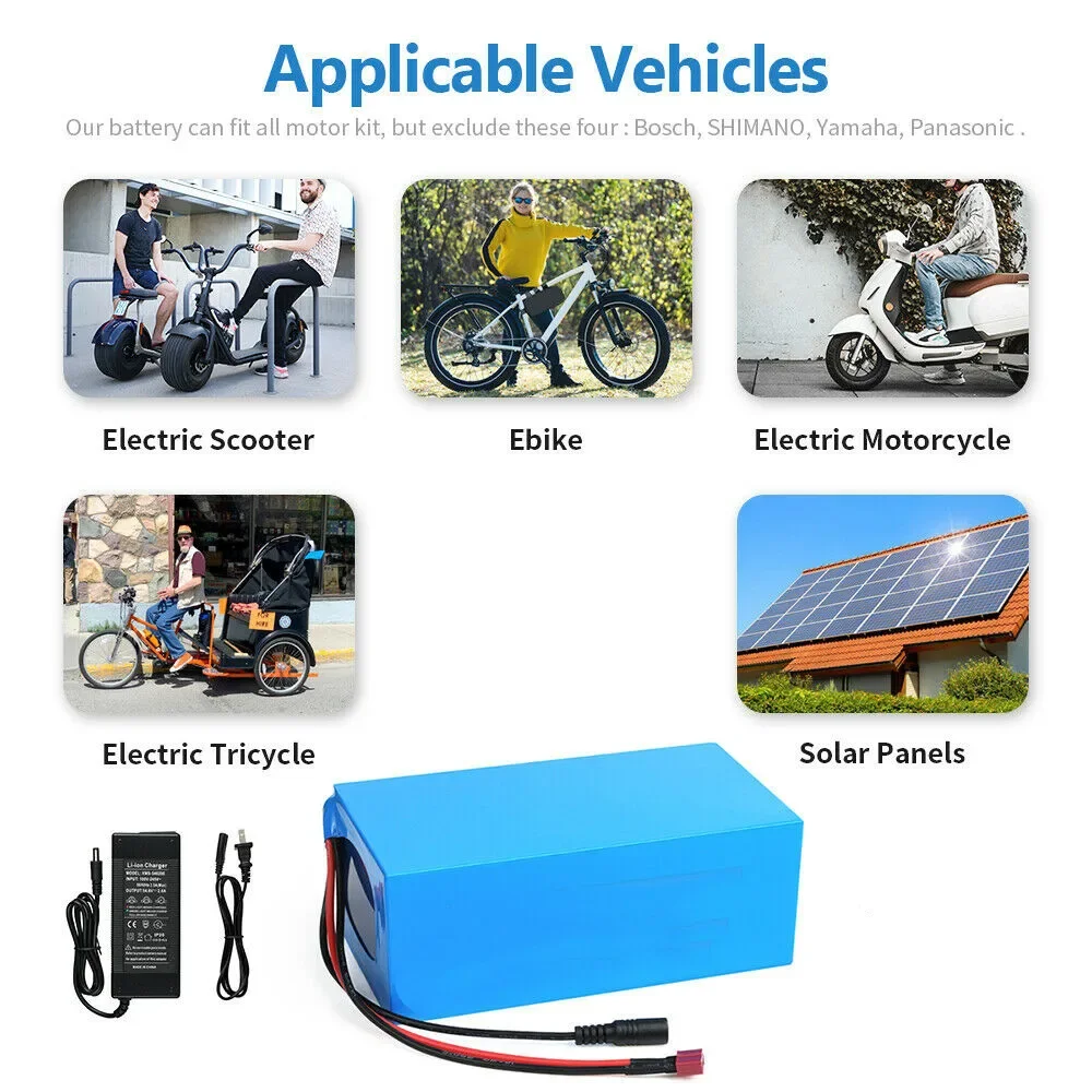 NEW 36V 20Ah 18650 3400mah 10S6P 1000W lithium battery pack high power battery 42V 20000mAh Ebike electric bicycle With Charger