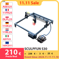 SCULPFUN S30 5W Laser Engraver Cutter Automatic Air-assist 0.06*0.06mm Laser Focus 32-bit Motherboard Engraving Size 410*400mm