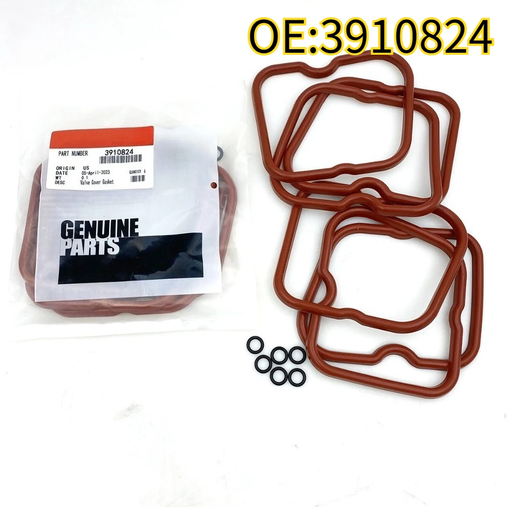 

High quality New For 6PCS 3910824 Valve Cover Gasket w/ Seals Fits for Dodge Cummins 89-98 12V 6B 6BT 5.9 12V