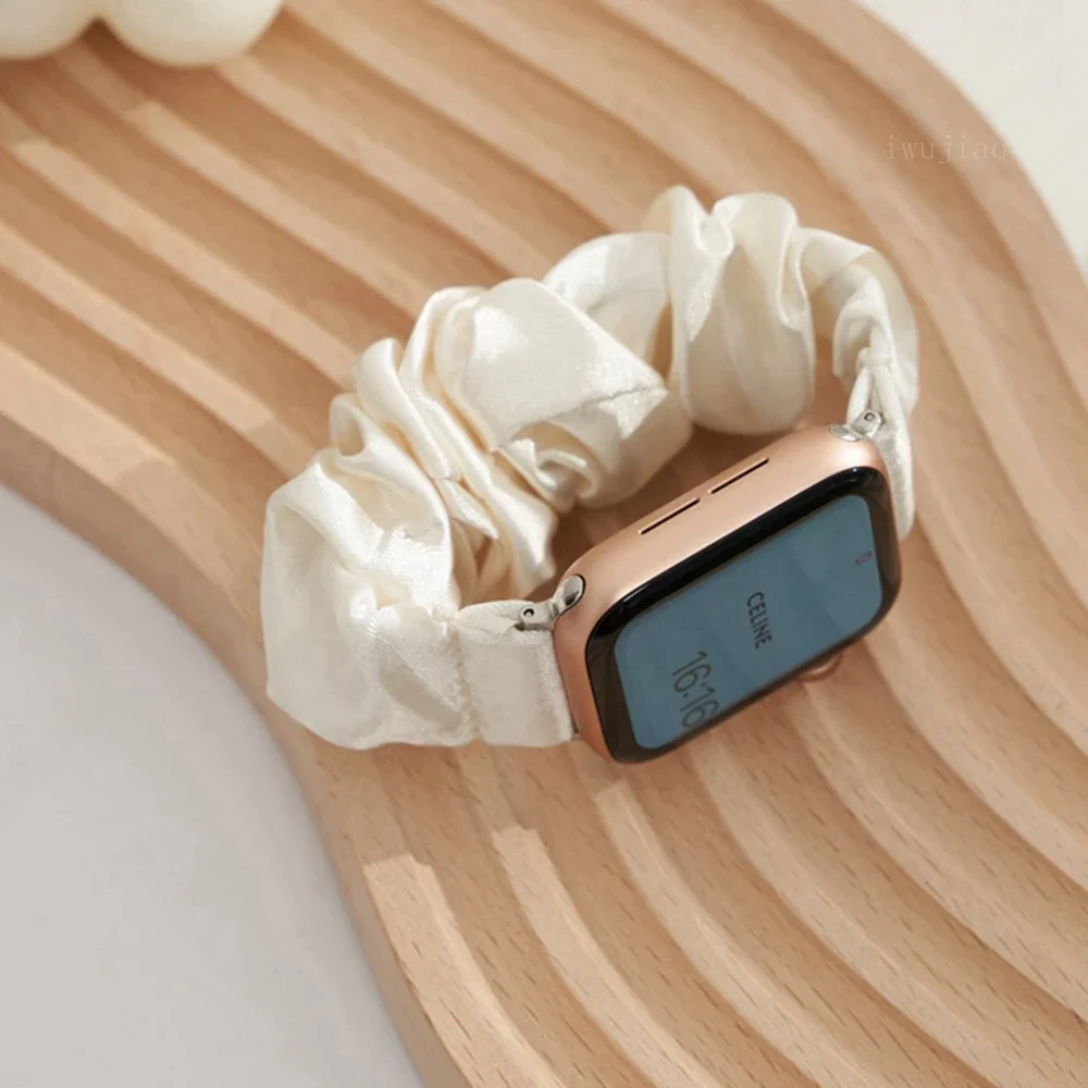 

Fashion Elastic Leather loop For Apple Watch band women Series Ultra 10/9/8/7/6/5/4/3/2 38mm 40mm 41mm 42mm 44mm 45mm 46mm Strap
