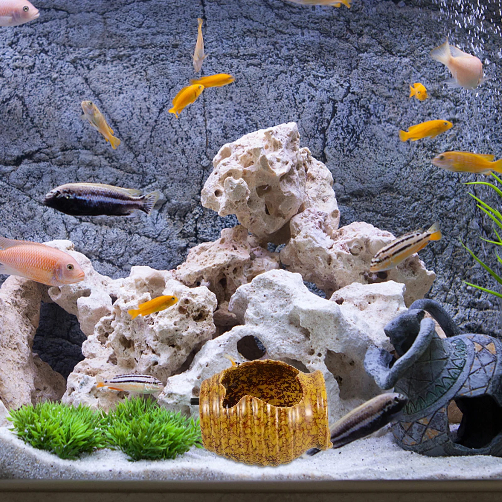 

Clay Pot Decorative Fountain Fish Tank Decorations Ceramic Water Feature Waterfall Jar Jug Circulating Outdoor