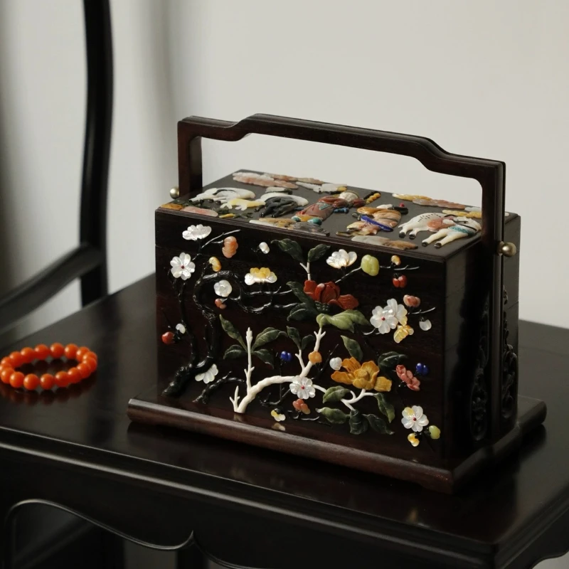 

Small leaf tenon and mortise palace treasure Su Wu Muyang beam box ornament storage box
