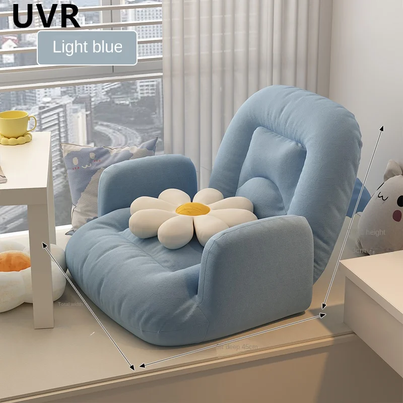 UVR Bedroom Foldable Tatami Chair Balcony Window Recliner Lazy Sofa Living Room Reading Chair Home Office Adjustable Sofa Chair